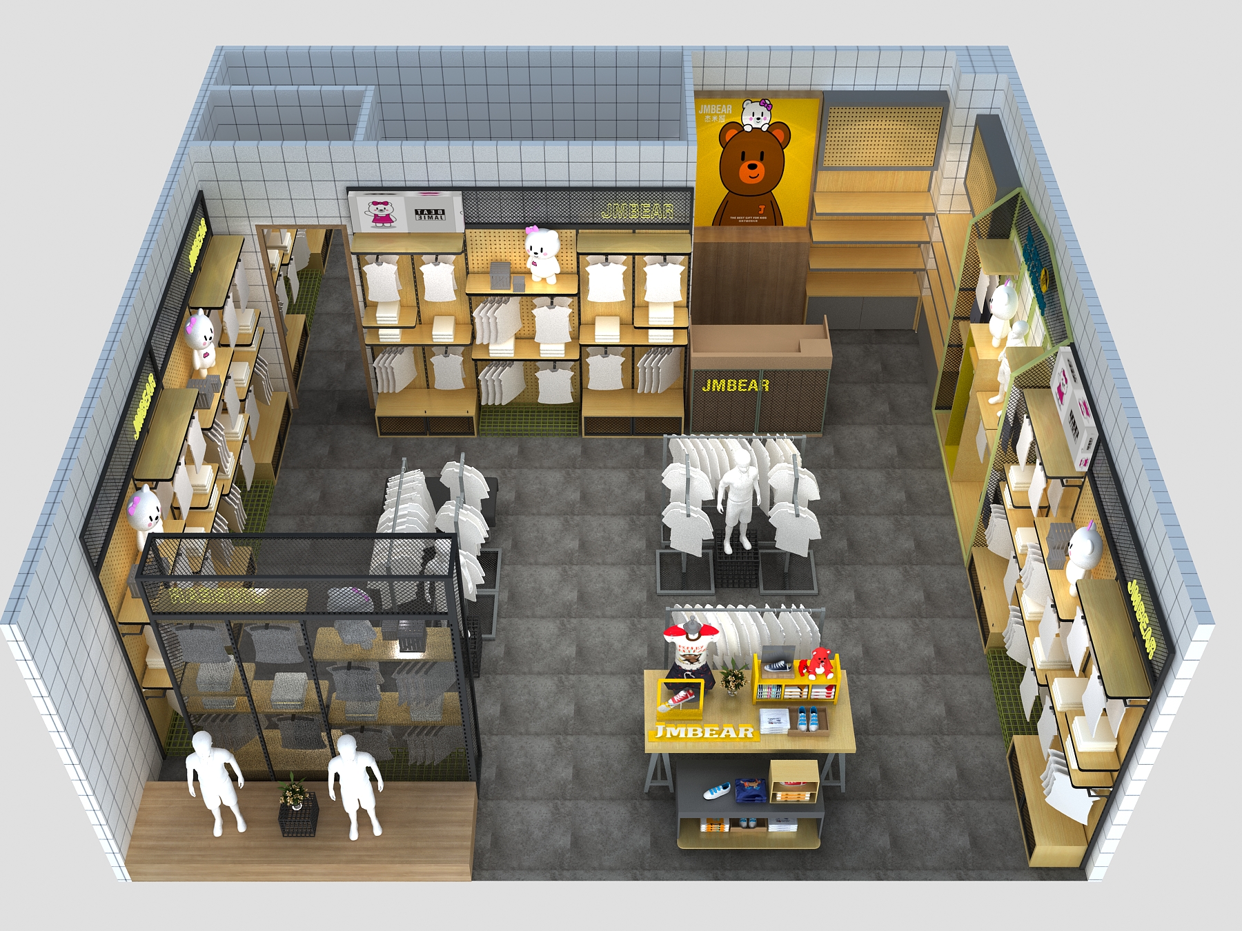 杰米熊童裝展柜，童裝展柜廠